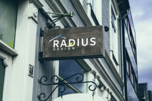 Radius business sign design by Kristi Simmons