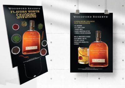 Woodford Reserve counter cards designed by Kristi Simmons.